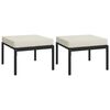 vidaXL Tuinvoetenbanken met zandkleur kussens 2 st 60x60x35 cm staal