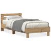 vidaXL Bedframe artisanaal eikenkleurig 75 x 190 cm Bewerkt hout