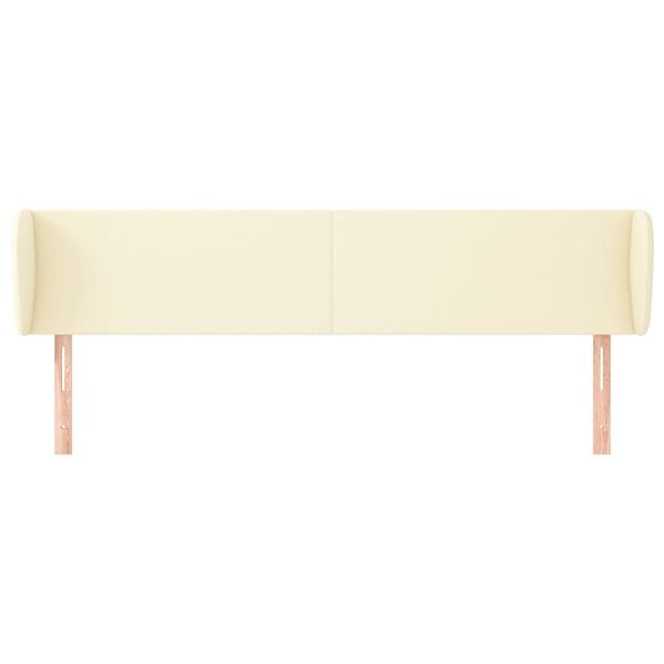 vidaXL Hoofdbord met randen 203x23x78/88 cm kunstleer cr&egrave;mekleurig