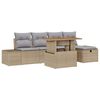 vidaXL Tuin Sofa Set 6 st Beige poly rattan
