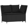 vidaXL 3-delige Loungeset met kussens poly rattan zwart