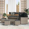 vidaXL Tuin Sofa Set 9 pcs Grijs Poly rattan en gepoedercoat staal