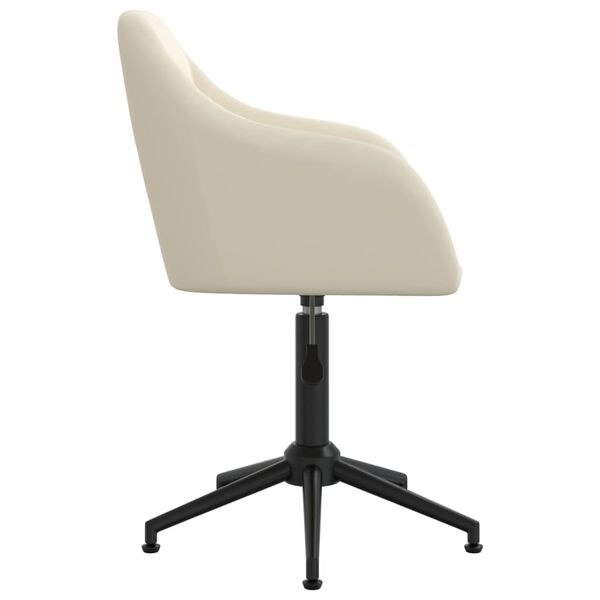 vidaXL Eetkamerstoelen draaibaar 6 st fluweel cr&egrave;mekleurig