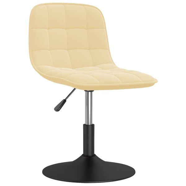 vidaXL Eetkamerstoel draaibaar fluweel cr&egrave;mekleurig