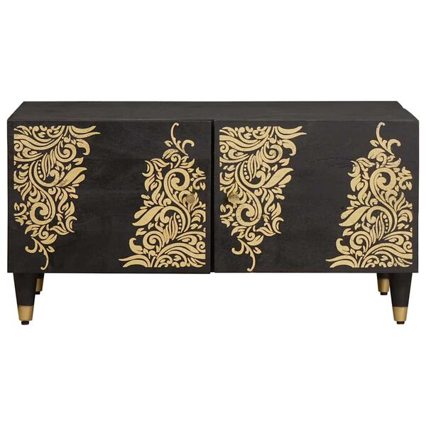 vidaXL Salontafel Zwart 80 x 50 x 40 cm Massief Mango Hout