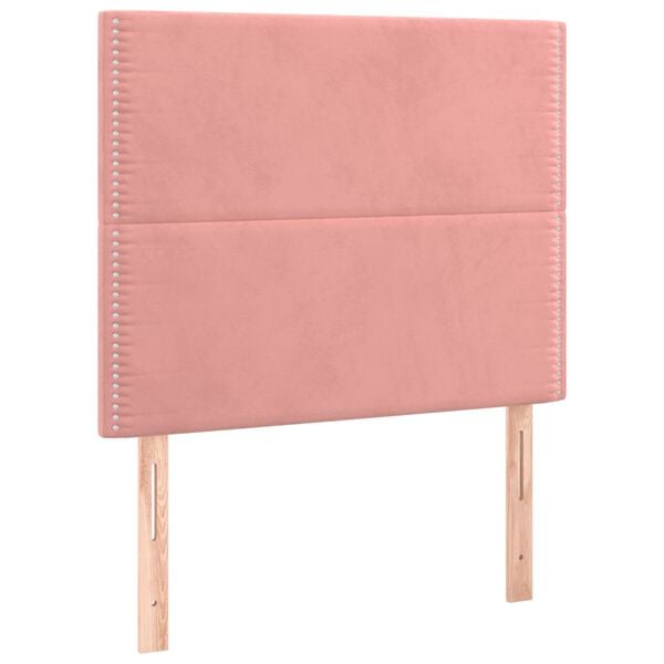 vidaXL Hoofdbord roze 80x5x118/128 cm fluweel