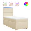 vidaXL Boxspring met matras stof cr&egrave;mekleurig 100x200 cm