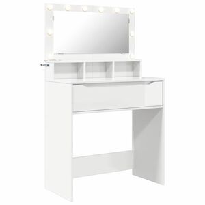 vidaXL Slaapkamer Kaptafels Hoogglans wit 80 x 39,6 x 135 cm