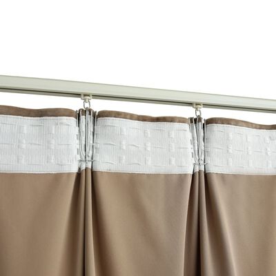 vidaXL Gordijn verduisterend met haken 290x245 cm fluweel beige