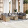 vidaXL Tuin Sofa Set met opslag 11 pcs Zwart poly rattan