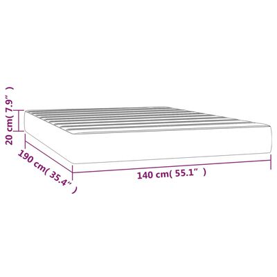 vidaXL Pocketveringmatras 140x190x20 cm kunstleer zwart