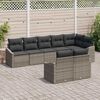 vidaXL Tuinbankenset met kussen met opslag 8 pcs Grijs poly rattan