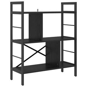 vidaXL Boekenkast 5-laags 75 x 30 x 91 cm Bewerkt hout Zwart Eiken