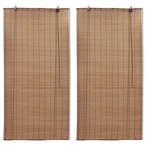 vidaXL Rolgordijnen 2 st 120x220 cm bamboe bruin