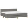 vidaXL Boxspring met matras en LED stof donkergrijs 200x200 cm