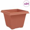 vidaXL Vierkante Bloempot 24 st Baksteenrood 43 x 43 x 33,5 cm
