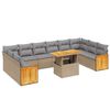 vidaXL 11-delige Tuinset met kussens poly rattan beige