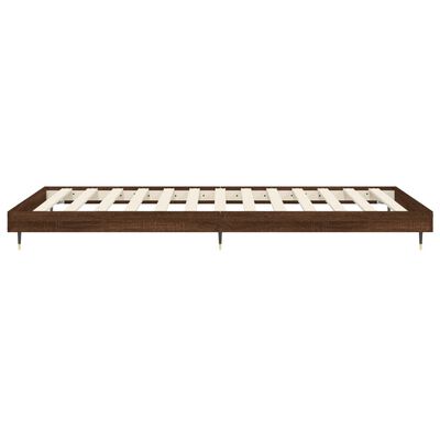 vidaXL Bedframe bewerkt hout bruin eikenkleur 90x200 cm