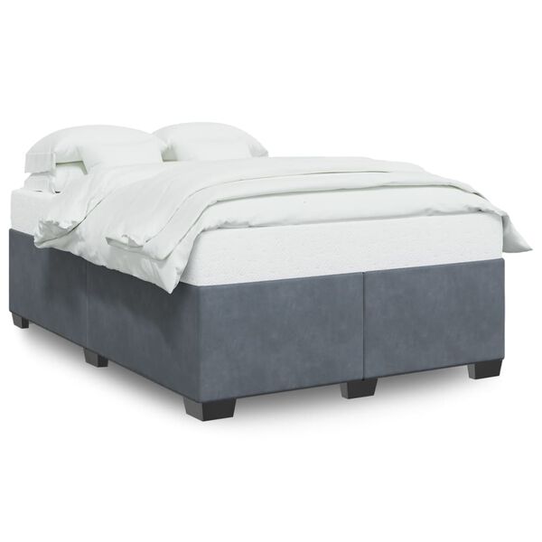 vidaXL Bedframe zonder matras 140x190 cm fluweel donkergrijs
