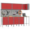 vidaXL Gereedschapskast set met plank 4 pcs Rood Gepoedercoat staal