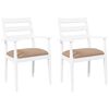 vidaXL Eetkamerstoelen met kussens 2 stuks wit massief hout rubber