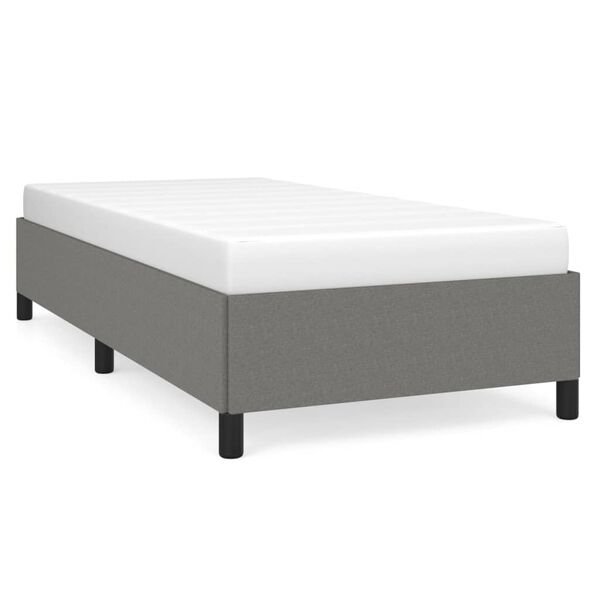 vidaXL Bedframe zonder matras 90x190 cm stof donkergrijs Single
