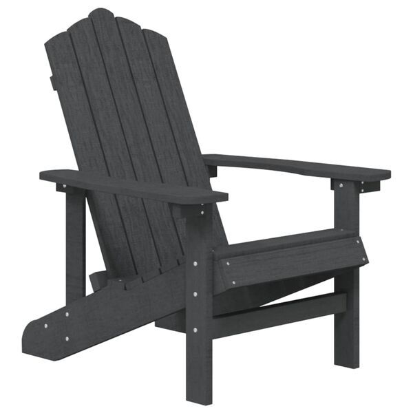 vidaXL Tuinstoel Adirondack HDPE antracietkleurig