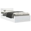 vidaXL Bedframe met hoofdbord bewerkt hout wit 75x190 cm
