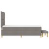 vidaXL Boxspring bed met matras met hoofdeinde Taupe 90 x 190 cm Stof
