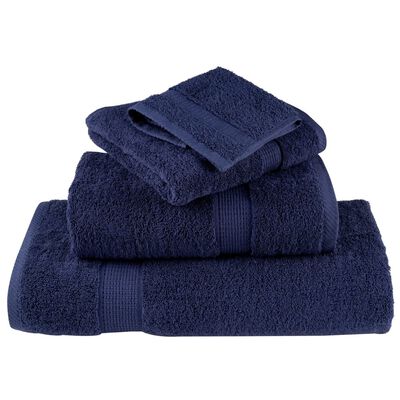 vidaXL 6-delige Handdoekenset 600 g/m² 100% katoen marineblauw