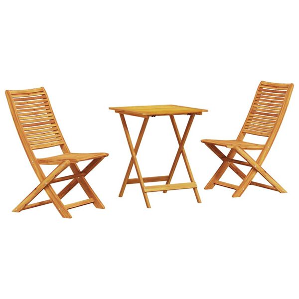 vidaXL Vouw Bistro Set 3 pcs Bruin Massief Acaciahout