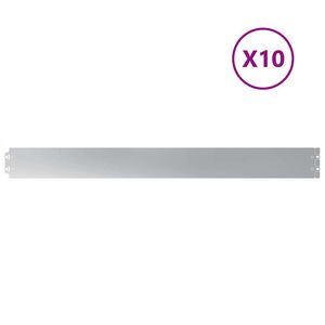 vidaXL Gazonrand 10 st 10 x 103 cm Gegalvaniseerd staal zilver