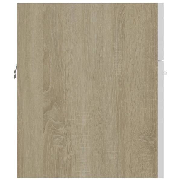 vidaXL Wastafelkast 41x38,5x46 cm bewerkt hout wit en sonoma eiken
