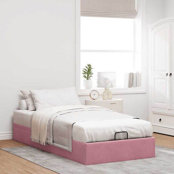 vidaXL Bedframe zonder matras 100x200 cm fluweel roze