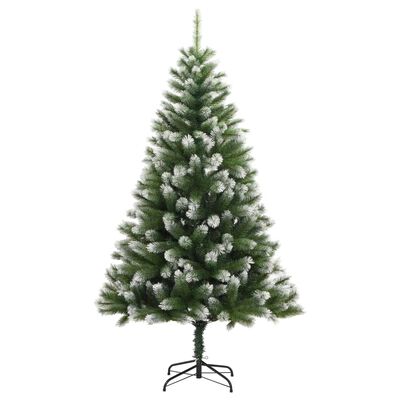 vidaXL Kunstkerstboom met scharnieren 300 LED's en sneeuw 240 cm