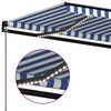 vidaXL Luifel handmatig uittrekbaar met LED 500x350 cm blauw en wit