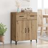 vidaXL Dressoir met lade Artisan Eiken 69,5 x 34 x 90 cm Bewerkt hout