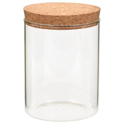 vidaXL Opbergpotten met kurken deksel 6 st 650 ml glas