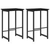 vidaXL Barkruk 2 pcs Zwart eiken 40 x 32 x 74 cm Bewerkt hout