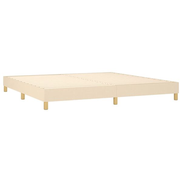 vidaXL Boxspring met matras stof cr&egrave;mekleurig 200x200 cm