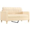 vidaXL Tweezitsbank met kussens 140 cm stof cr&egrave;mekleur