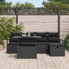 vidaXL Tuin Sofa Set met kussen met opslag 6 pcs Zwart Poly riet