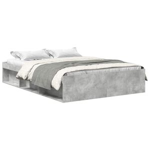 vidaXL Bedframe betongrijs 135x190 cm Double