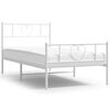 vidaXL Bedframe met hoofd- en voeteneinde metaal wit 75x190 cm