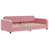 vidaXL Slaapbank met onderschuifbed en lades 90x200 cm fluweel roze