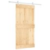 vidaXL Schuifdeur Natuurlijk en Wit 100 x 210 cm Massief Grenenhout