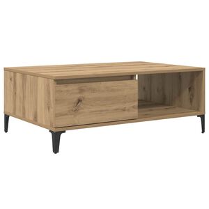 vidaXL Salontafel artisanaal eikenkleurig 90 x 60 x 35 cm Bewerkt hout