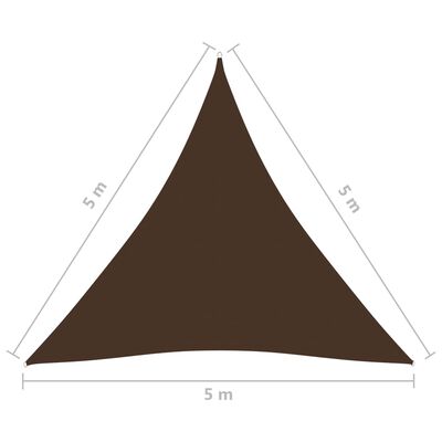 vidaXL Zonnescherm driehoekig 5x5x5 m oxford stof bruin