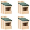 vidaXL Vogelhuisjes 4 st 12x16x20 cm vurenhout