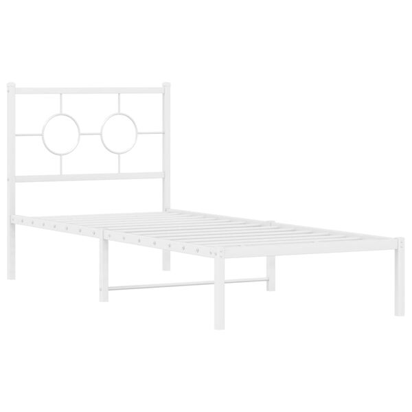vidaXL Bedframe met hoofdbord metaal wit 80x200 cm